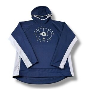 Nike Air Jordan Georgetown Hoyas Blue/Gray Spellout Pullover Hoodie Mens M EUC